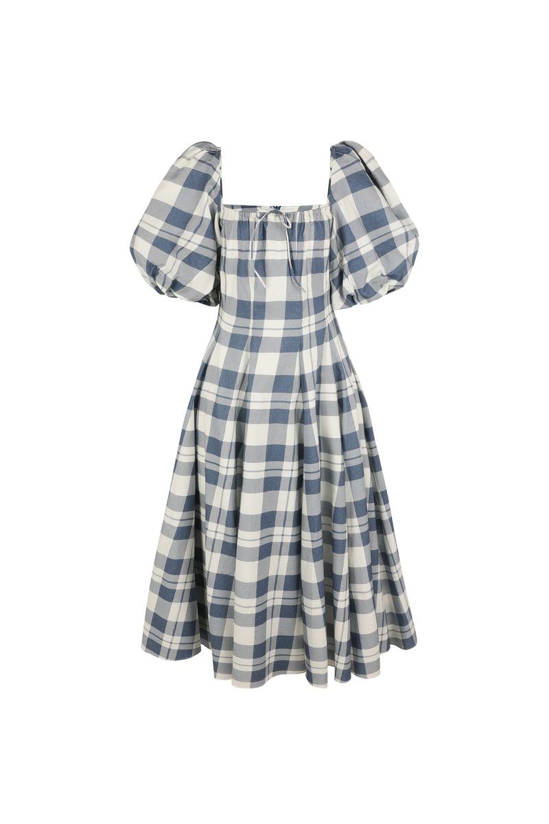 blue white checkered dress The Tea Towel Day Dress – Selkie