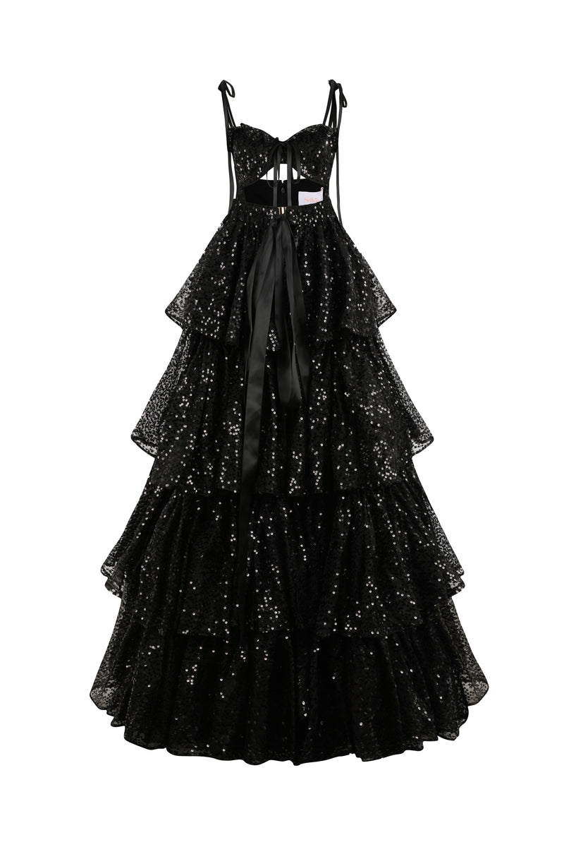 selkie black sequin dress Selkie | Dresses | Free People Selkie Black Sequins Princess Maxi Gown Size  Xs