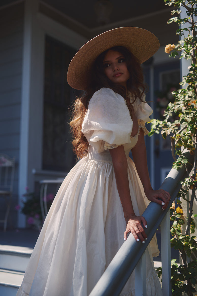Selkie The Cream Silk Organdy Tree Hugger Dress, Female, 5X Selkie The Cream Silk Organdy Tree Hugger Dress, Female, 5X