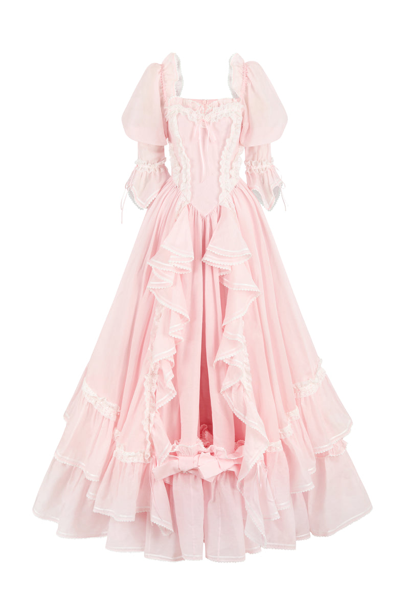 Selkie Women's Pink Organdy Heirloom Gown, 3X, Fully Lined, Center Back Invisible Zipper Selkie Women's Pink Organdy Heirloom Gown, 3X, Fully Lined, Center Back Invisible Zipper
