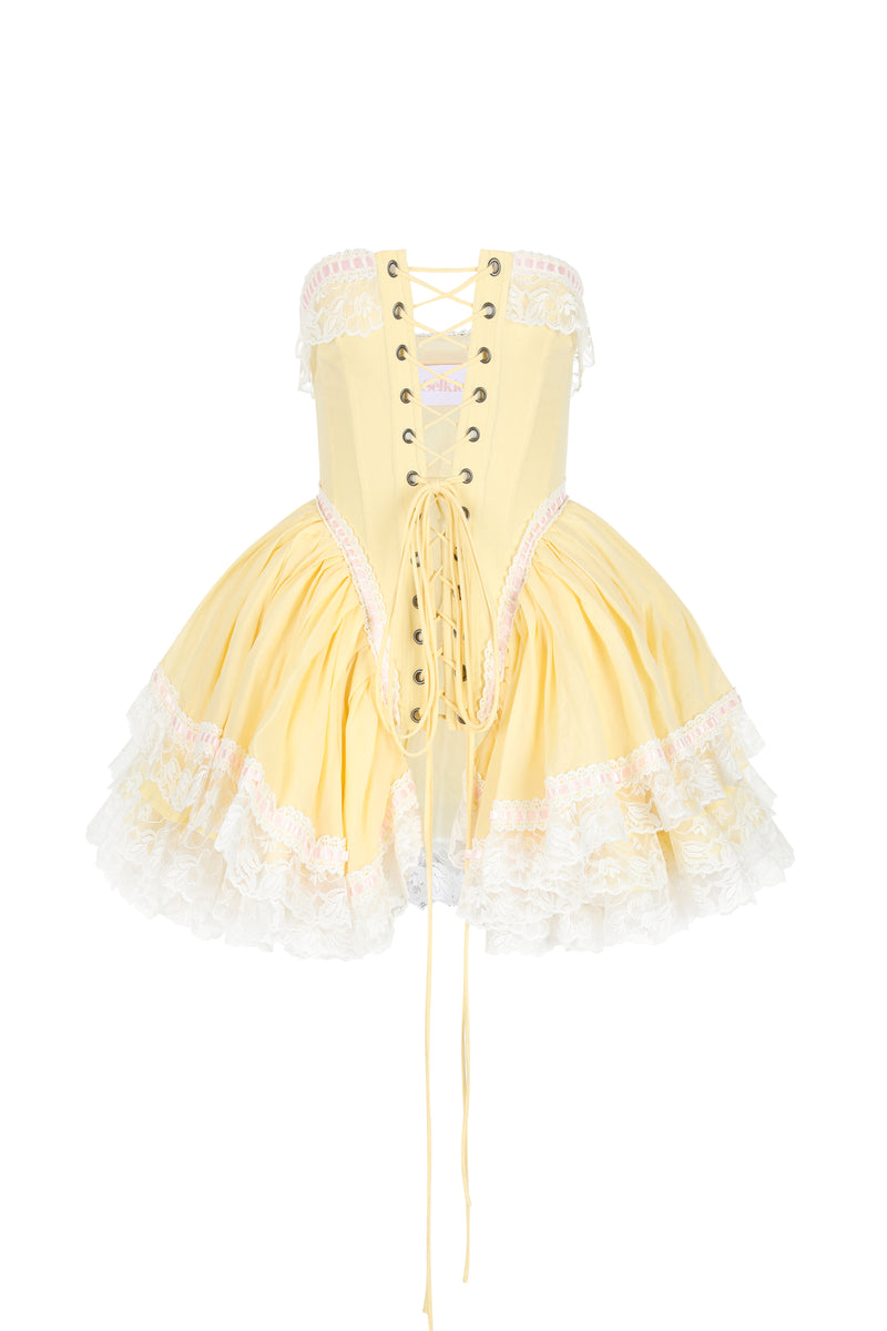 victorian corset dress The Custard XL Production Time:2 Days Hoop skirts are NOT 061626email Satin Off The Shoulder
