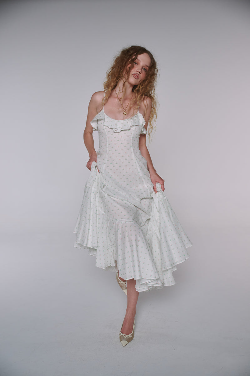 Selkie The Heartland Thelma Dress for Women, Cotton, Adjustable Straps, Invisible Zipper Closure
