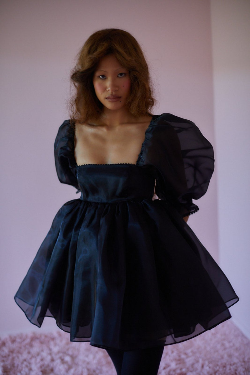 blue dress for baby girl Off-the-shoulder Black Prom Gown with Puffy Tulle Skirt – loveangeldress main image 1