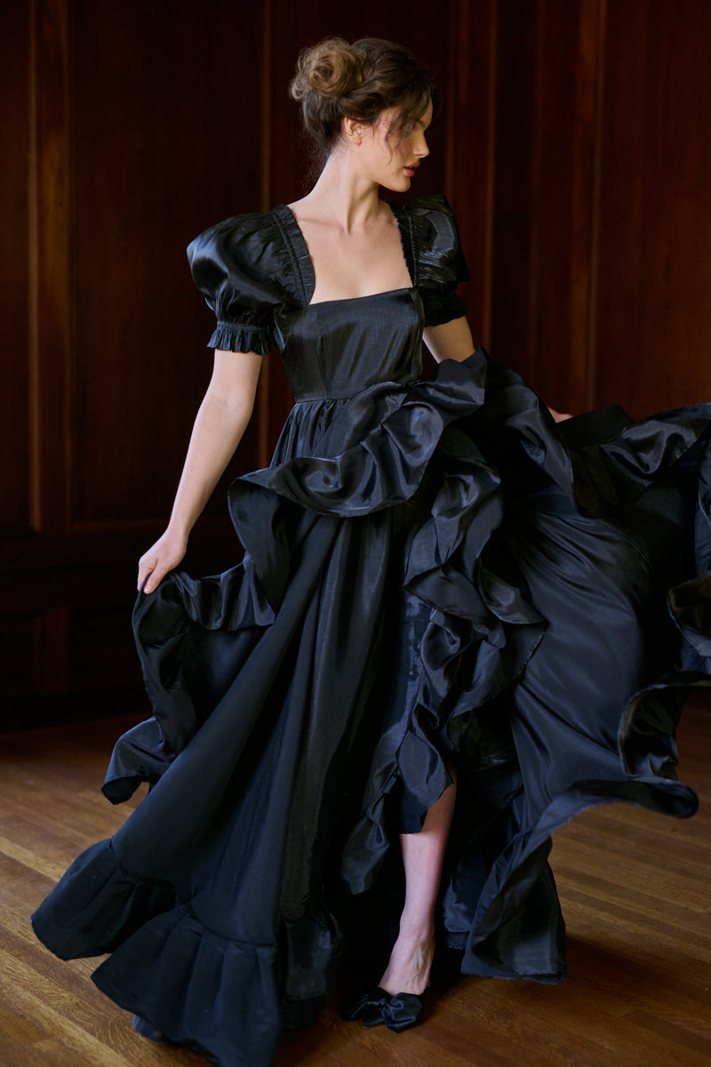 The Caviar Recycled Ruffle Gown – Selkie