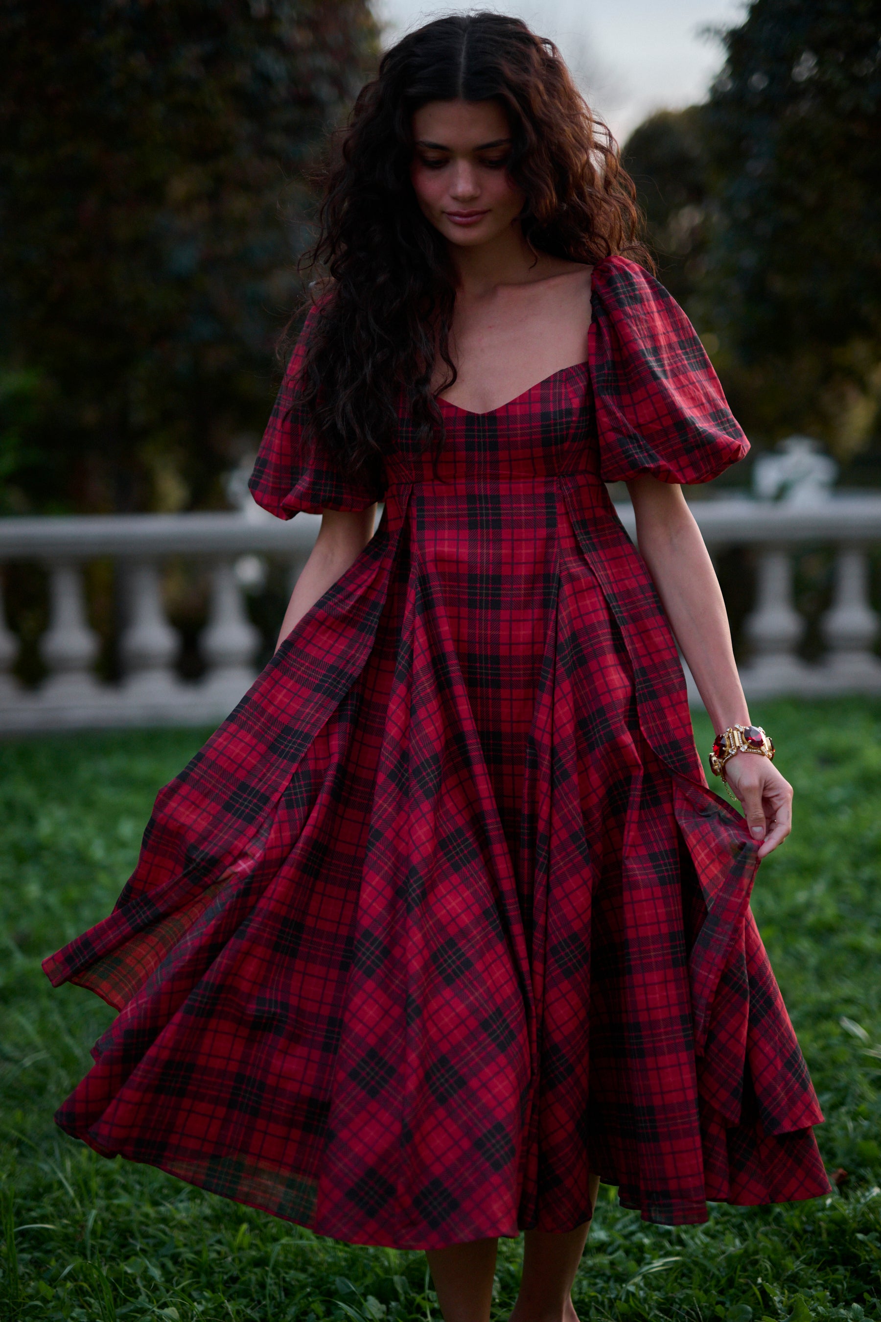 Red black plaid dress on sale