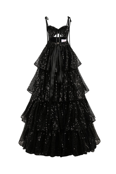 black onyx dress sequin REI Sequin Maxi Dress in ONYX OFUURE