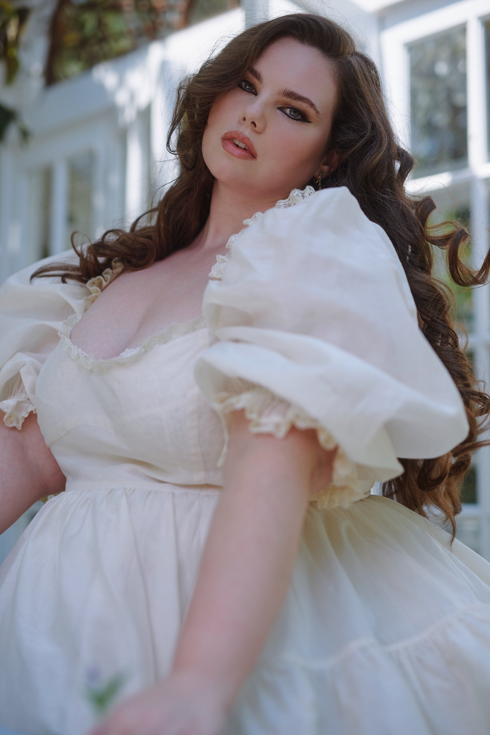 【未使用】ENOF pear skin dress ecru size2 RHEA DRESS