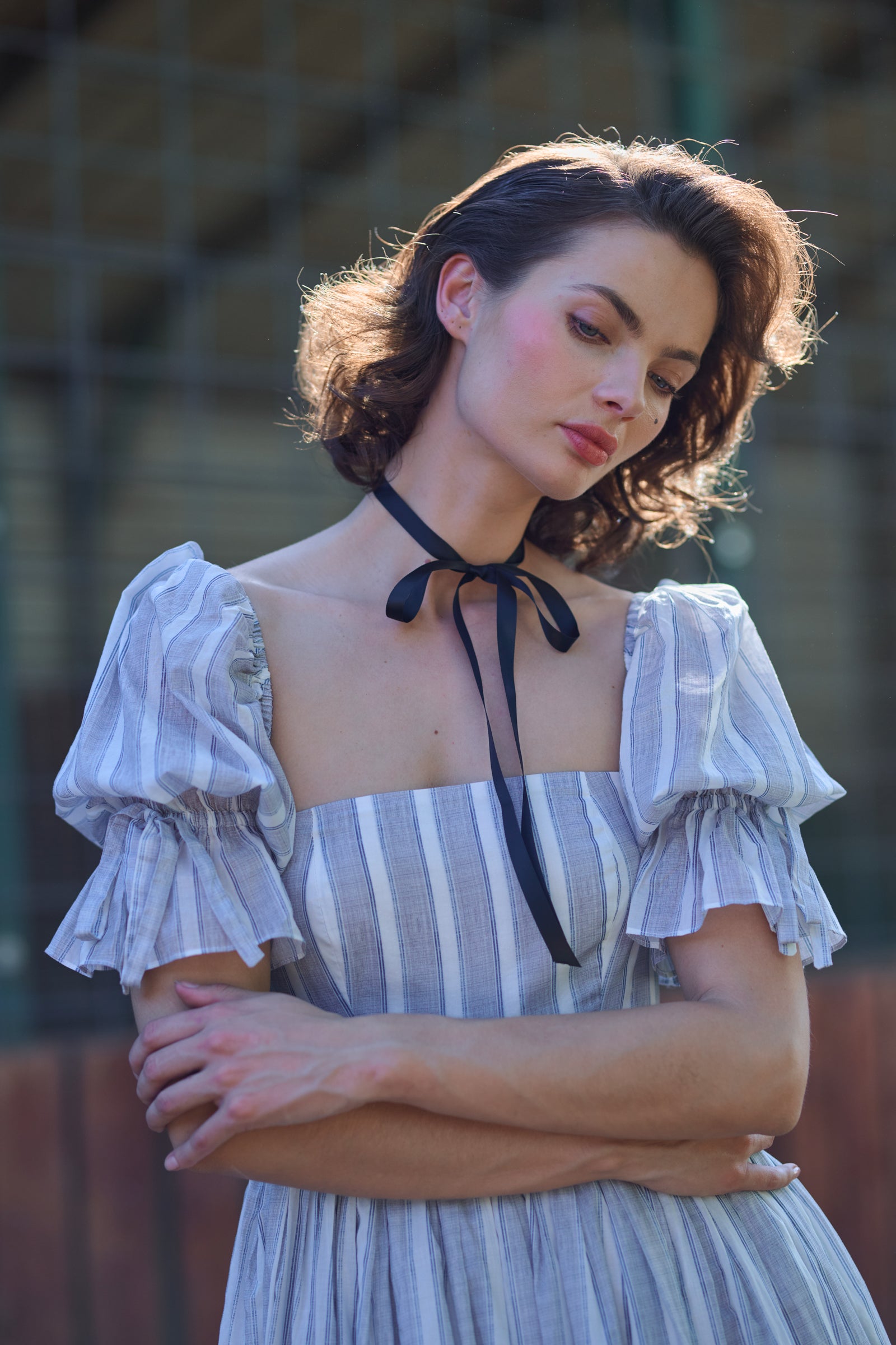 未使用レベル pelleqペレック Shirring striped dress SELENA MAXI DRESS STRIPE