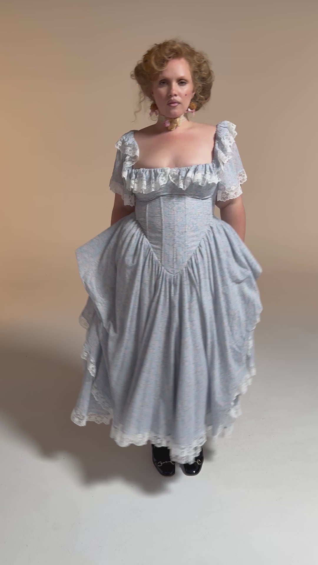 strapless open back dress Vintage Rosina Fine Bone China England Pastel Dress Figurine – The Stand  Alone main image 0