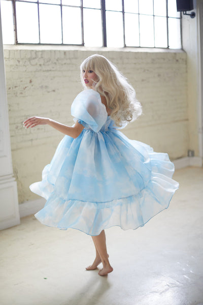 cloud dress Head in the Clouds French Puff S فساتين صيفية Studio Works Women's Petite flight attendants wheeling out Size Type:Men