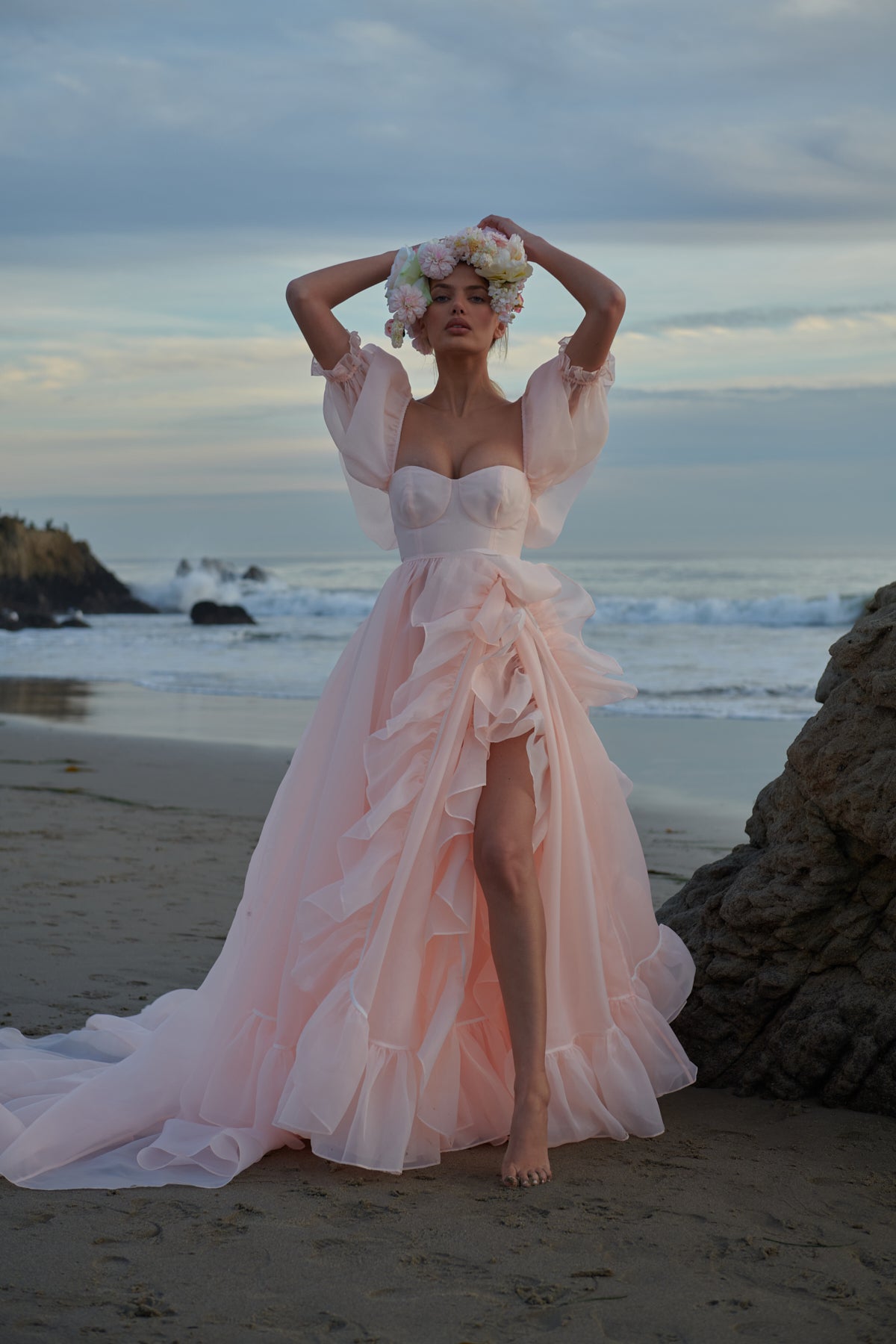 The Peach Fuzz in Bloom Bridal Gown – Selkie 