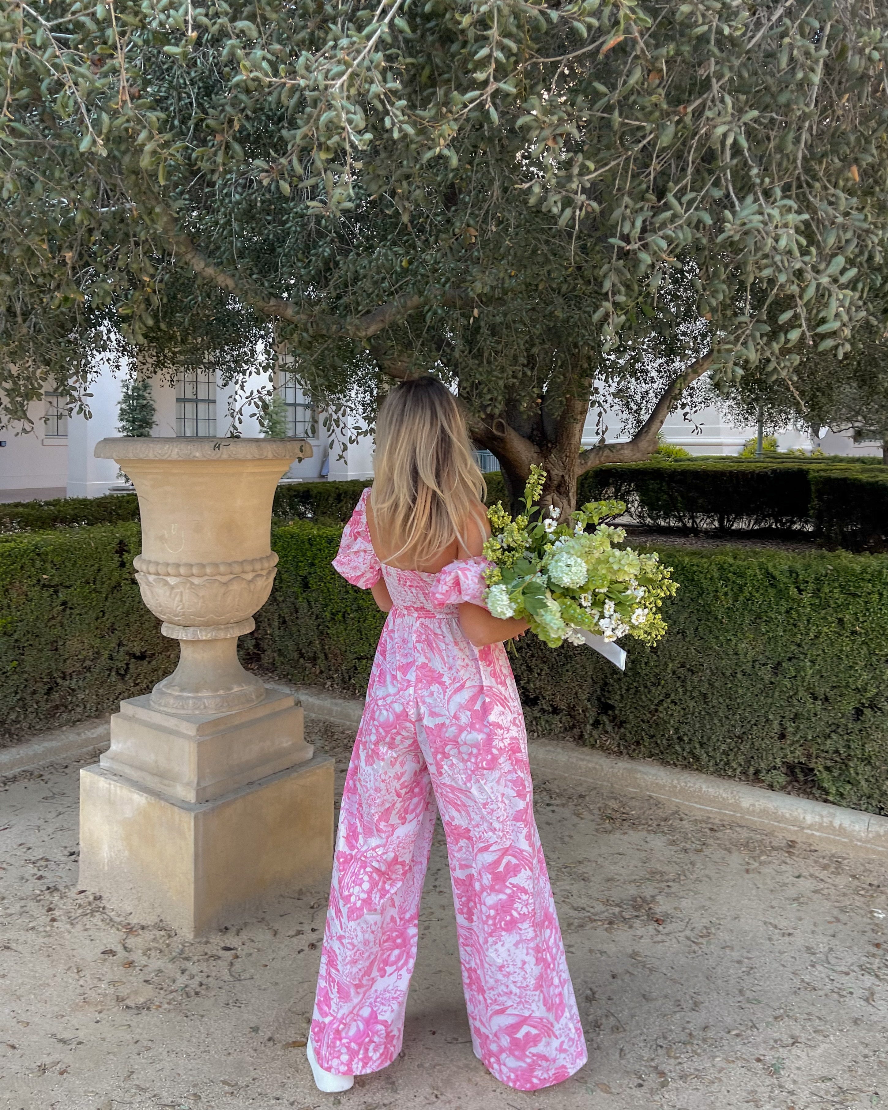 Pre-owned Silk Jumpsuit In Pink